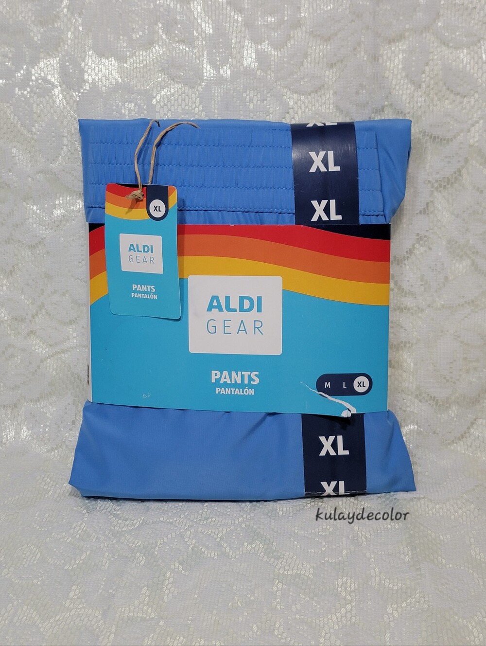 ALDI Gear Men's XL Blue Jogger Pants Sweatpants Elastic Waistband Loose Fit NWT